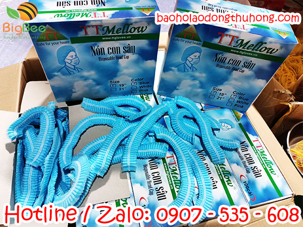 cung cấp sỉ lẻ mũ trùm tóc con sâu xanh dùng trong phòng sạch