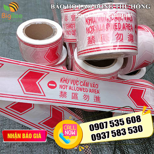 cuộn băng rào cảnh báo nền trắng chữ đỏ dài 100m cuộn băng rào cảnh báo nền trắng chữ đỏ dài 100m