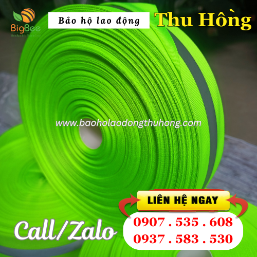 Cuộn dây phản quang vải sọc xám màu xanh nõn chuối Cuộn dây phản quang vải sọc xám màu xanh nõn chuối