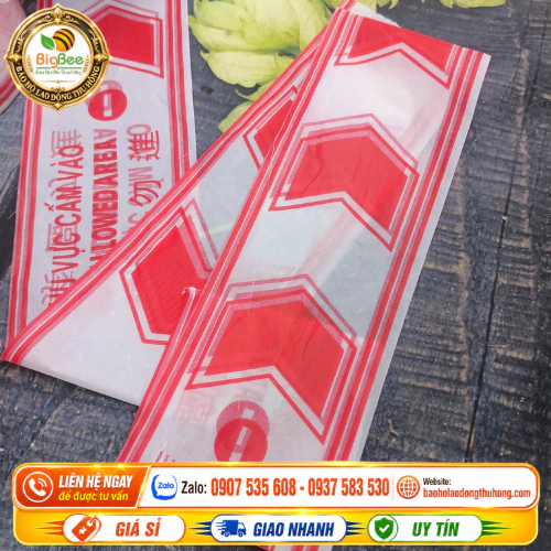 Cuộn dây rào cảnh báo khu vụce cấm in màu đỏ -trắng Cuộn dây rào cảnh báo khu vụce cấm in màu đỏ -trắng