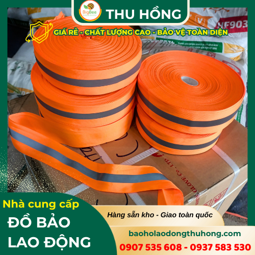 Cuộn dây vải phản quang màu cam siêu bền, siêu chắc Cuộn dây vải phản quang màu cam siêu bền, siêu chắc
