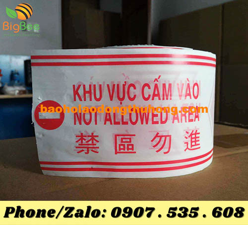 cuộn rào cảnh báo công trình màu trắng đỏ