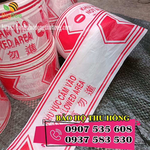 cuộn rào cảnh báo trắng đỏ dài 100m