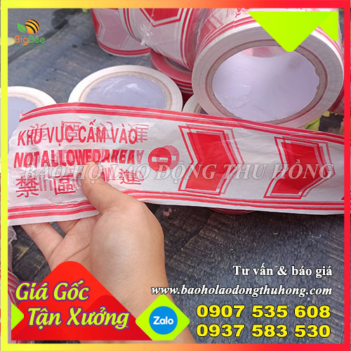 Cuộn rào chắn công trình khổ 8cm in hai màu Cuộn rào chắn công trình khổ 8cm in hai màu