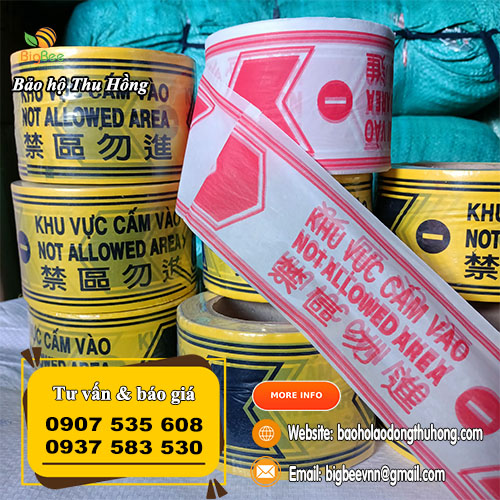 Dây cảnh báo an toàn 100m hai màu vàng đỏ Dây cảnh báo an toàn 100m hai màu vàng đỏ