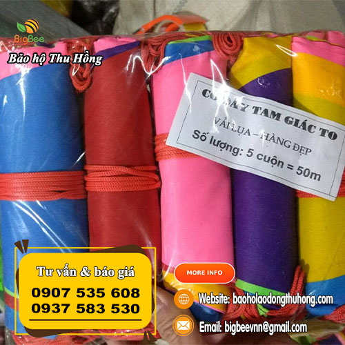 Dây cờ tam giác bằng vải 10m 1 cuộn 28 lá cờ Dây cờ tam giác bằng vải 10m 1 cuộn 28 lá cờ