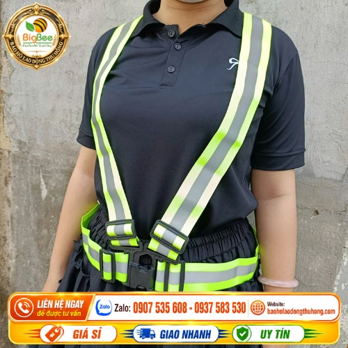 Dây đeo phản quang công trình chữ X cho nam nữ Dây đeo phản quang công trình chữ X cho nam nữ