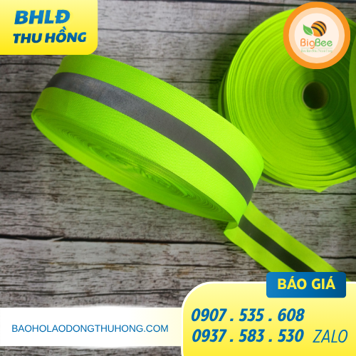 Dây phản quang vải kẻ sọc dài 100m Dây phản quang vải kẻ sọc dài 100m