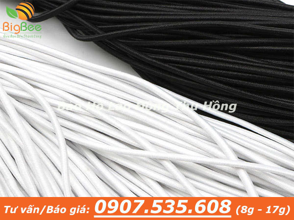 dây thun may khẩu trang y tế màu trắng - đen
