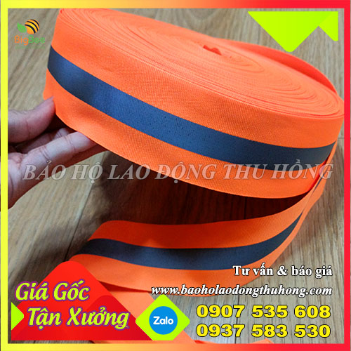Dây vải phản quang rộng 5cm cuộn 100m loại tốt Dây vải phản quang rộng 5cm cuộn 100m loại tốt