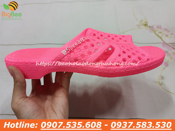 Dép nhựa dẻo tổ ong màu hồng
