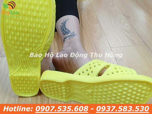 dép nhựa tổ ong dày màu vàng hàng xưởng giá rẻ