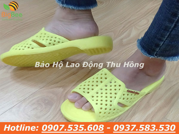 dép nhựa tổ ong dày màu vàng size nam chống trơn trượt