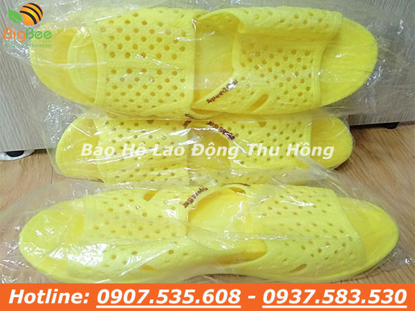 dép nhựa tổ ong dày màu vàng size nam