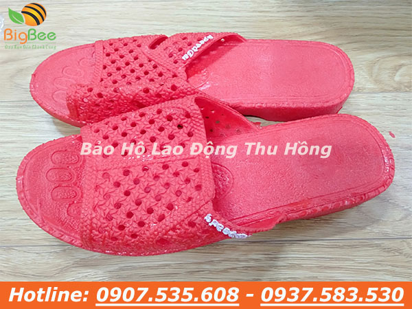 dép nhựa tổ ong màu đỏ nam nữ