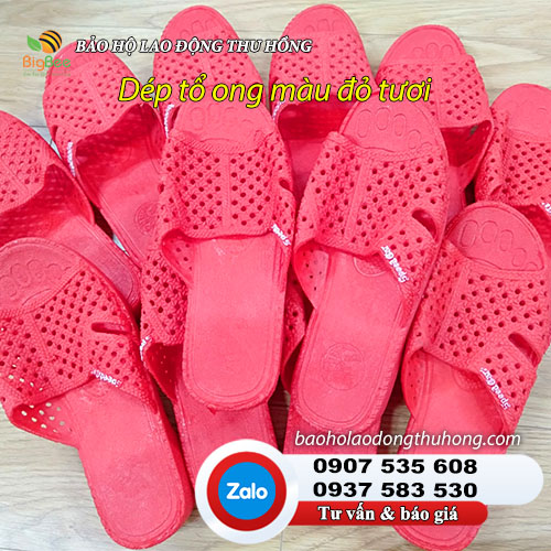 Dép nhựa tổ ong màu đỏ tươi 01 Dép nhựa tổ ong màu đỏ tươi 01