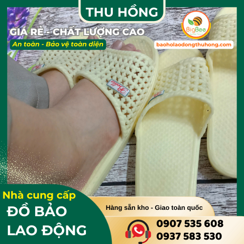 Dép tổ ong Bella màu kem an toàn và bền bỉ Dép tổ ong Bella màu kem an toàn và bền bỉ