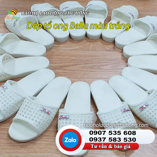 Dép tổ ong Bella màu trắng size nữ 03 Dép tổ ong Bella màu trắng size nữ 03