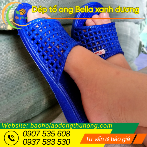 Dép tổ ong Bella xanh dương chống trượt cho chân