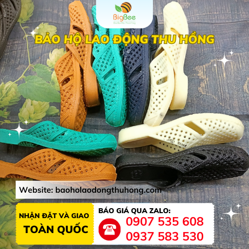 Dép tổ ong bít mũi nhựa PVC Dép tổ ong bít mũi nhựa PVC đế dày 3cm
