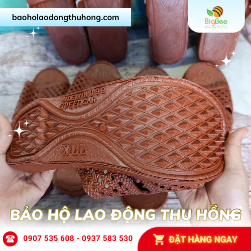 Dép tổ ong màu nâu đế gai chống trượt Dép tổ ong màu nâu đế gai chống trượt