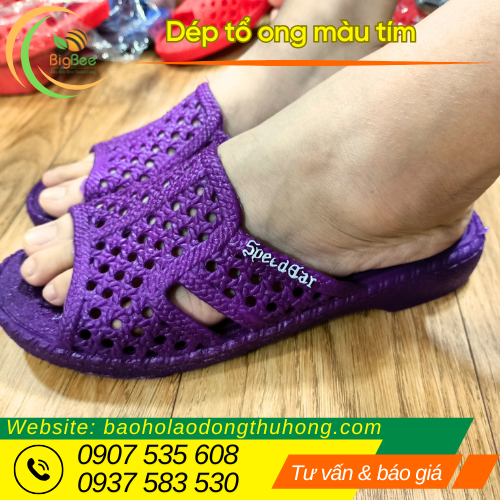 Dép tổ ong màu tím nhẹ chân Dép tổ ong màu tím nhẹ chân