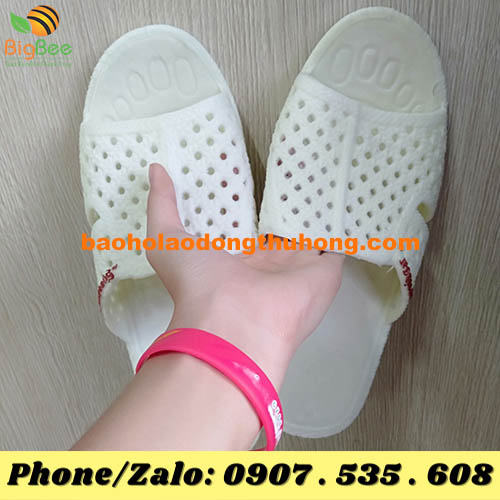 dép tổ ong màu trắng size nam