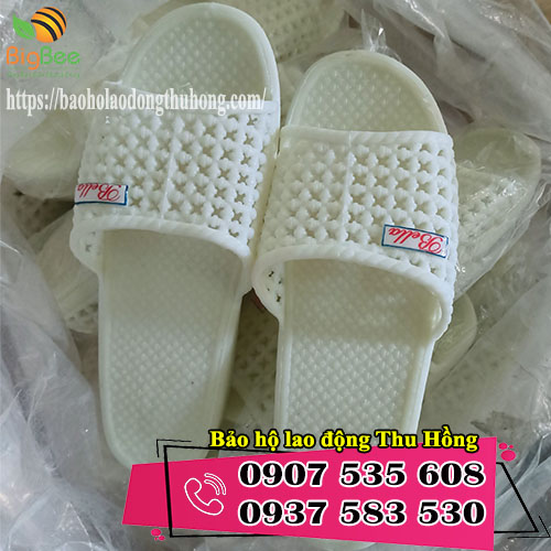 dép tổ ong màu trắng trơn