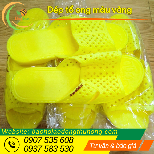 Dép tổ ong màu vàng đủ size cho người lớn