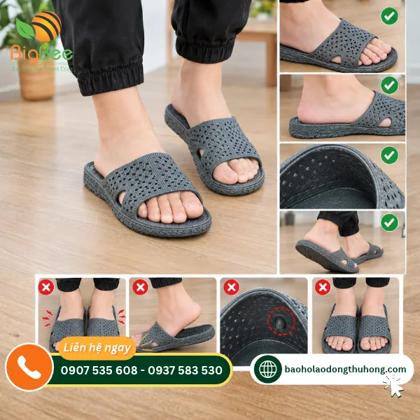 Những điểm cần kiểm tra khi chọn dép tổ ong màu xám vừa chân Những điểm cần kiểm tra khi chọn dép tổ ong màu xám vừa chân