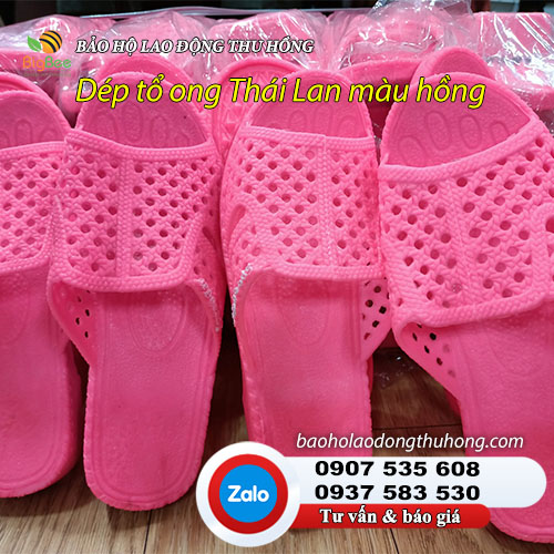 Dép tổ ong Thái Lan màu hồng trẻ trung Dép tổ ong nam nữ màu hồng Thái Lan 01