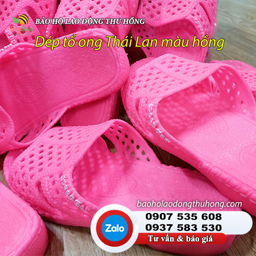 Dép tổ ong Thái Lan màu hồng trẻ trung Dép tổ ong nam nữ màu hồng Thái Lan 02