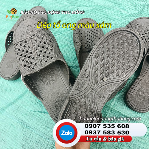 Dép tổ ong Thái Lan màu xám size người lớn 01 Dép tổ ong Thái Lan màu xám size người lớn 01