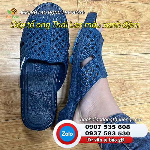 Dép tổ ong Thái Lan màu xanh đậm đế dày Dép tổ ong Thái Lan màu xanh đậm đế dày 02
