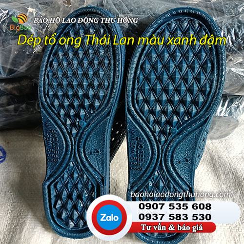 Dép tổ ong Thái Lan màu xanh đậm đế dày Dép tổ ong Thái Lan màu xanh đậm đế dày 03