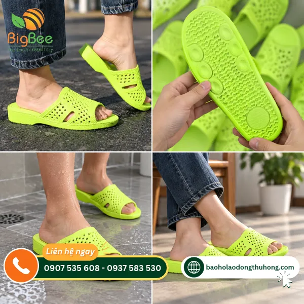 Dép tổ ong xanh chuối sử dụng trong nhà tắm và sinh hoạt hằng ngày Dép tổ ong xanh chuối sử dụng trong nhà tắm và sinh hoạt hằng ngày