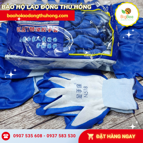 Găng tay bảo hộ phủ sơn Nitrile N518 giá rẻ tận kho Găng tay bảo hộ phủ sơn Nitrile N518 giá rẻ tận kho