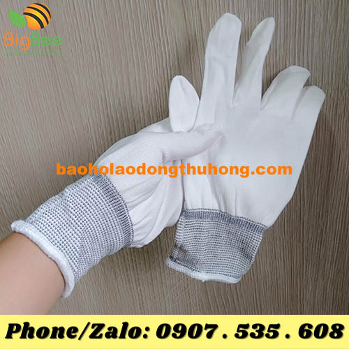 găng tay bảo hộ thun trắng không phủ PU