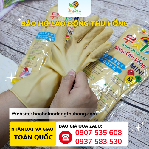 Găng tay cao su Đông Cầu Vồng Mini M7 màu kem Găng tay cao su Đông Cầu Vồng Mini M7 màu kem