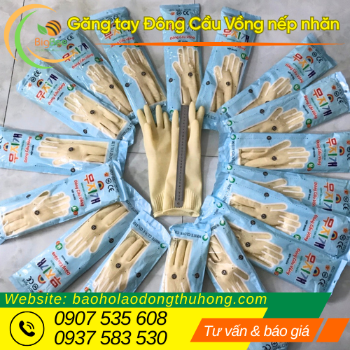 Găng tay cao su Đông Cầu Vồng nếp nhăn đa công dụng Găng tay cao su Đông Cầu Vồng nếp nhăn đa công dụng