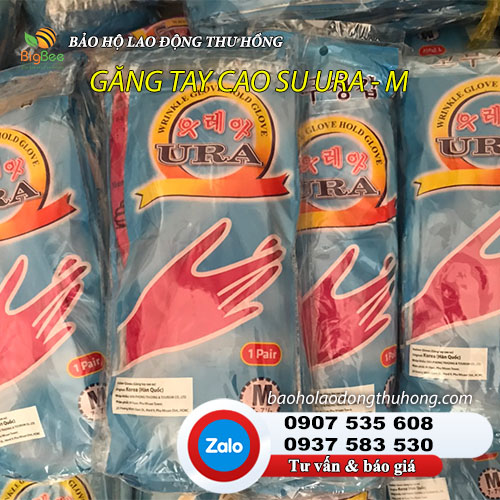 Mẫu mã bao bì của găng tay cao su URA size M  Găng tay cao su gia dụng rửa chén Ura Hàn Quốc size M