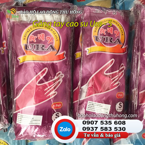 Găng tay cao su URA size S kiểu dáng nhỏ nhắn Găng tay cao su gia dụng rửa chén Ura Hàn Quốc size S 01
