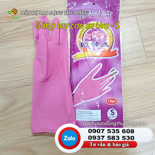 Găng tay cao su URA size S chống hóa chất hiệu quả Găng tay cao su gia dụng rửa chén Ura Hàn Quốc size S 02