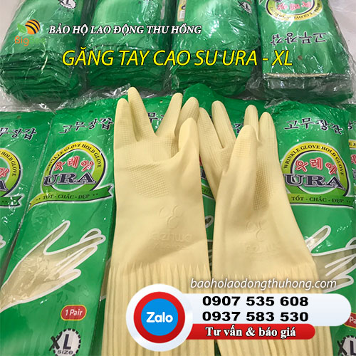 Găng tay cao su URA size XL loại dài tay Găng tay cao su gia dụng rửa chén Ura Hàn Quốc size XL 01