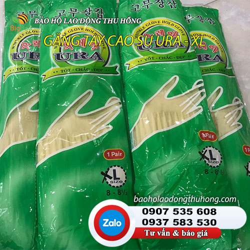 Găng tay cao su URA size XL màu kem chống bám bẩn Găng tay cao su gia dụng rửa chén Ura Hàn Quốc size XL 02
