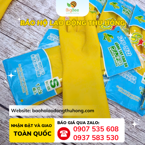 Găng tay sao Biển size S Găng tay cao su gia dụng Sao Biển size S có gai chống trượt