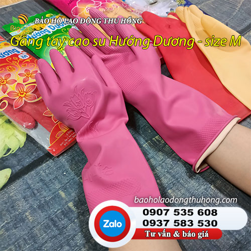 Găng tay cao su Hướng Dương size M dày bền, khó rách Găng tay cao su Hướng Dương size M rửa chén bát 01