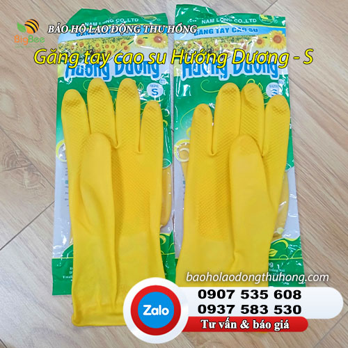 Găng tay cao su hướng dương size S 25cm nhỏ gọn, tiện lợi  Găng tay cao su hướng dương size S 2