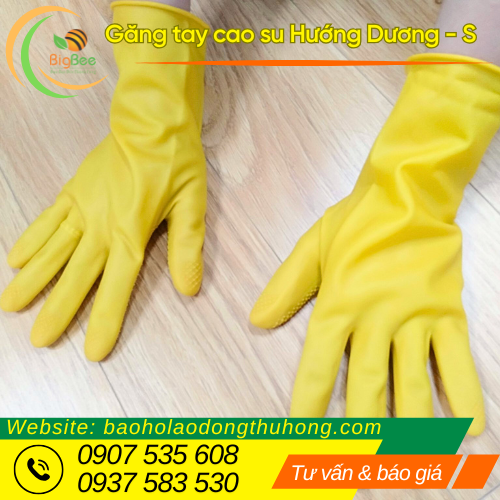 Găng tay cao su Hướng Dương size S cổ ngắn tiện lợi Găng tay cao su Hướng Dương size S cổ ngắn tiện lợi