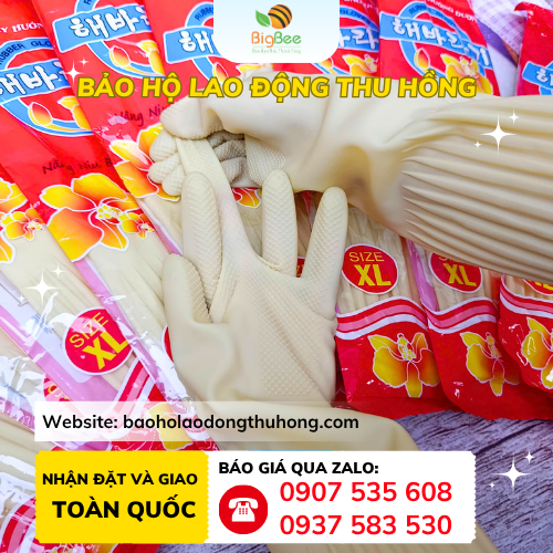 Găng tay cao su Hướng Dương size XL có gai chống trơn Găng tay cao su Hướng Dương size XL có gai chống trơn